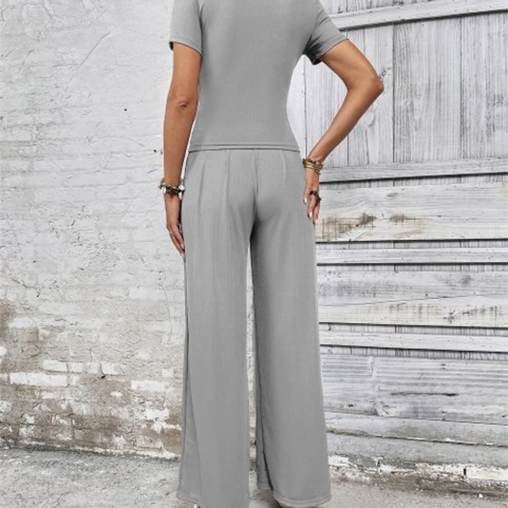 Gray Wide-Leg Pants - Women XL